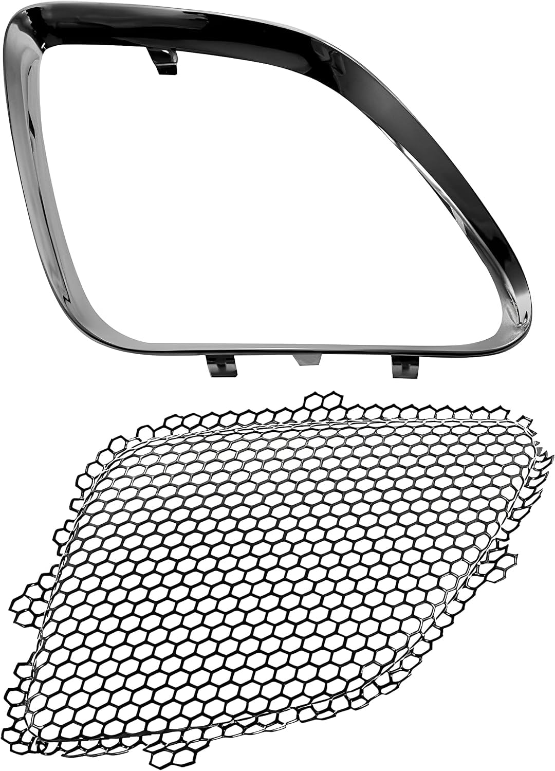 DAT AUTO PARTS Front Left Driver Side Steel Mesh Grille Cover Insert and Chrome Grille Molding Set of 2 Replacement for 2005-2009 Pontiac G6 Except...