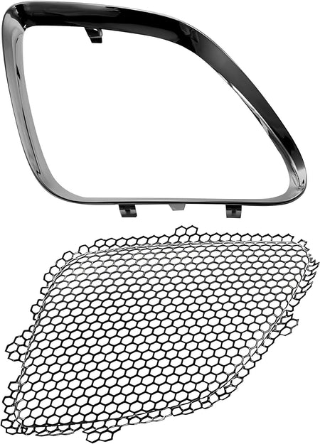 DAT AUTO PARTS Front Left Driver Side Steel Mesh Grille Cover Insert and Chrome Grille Molding Set of 2 Replacement for 2005-2009 Pontiac G6 Except...