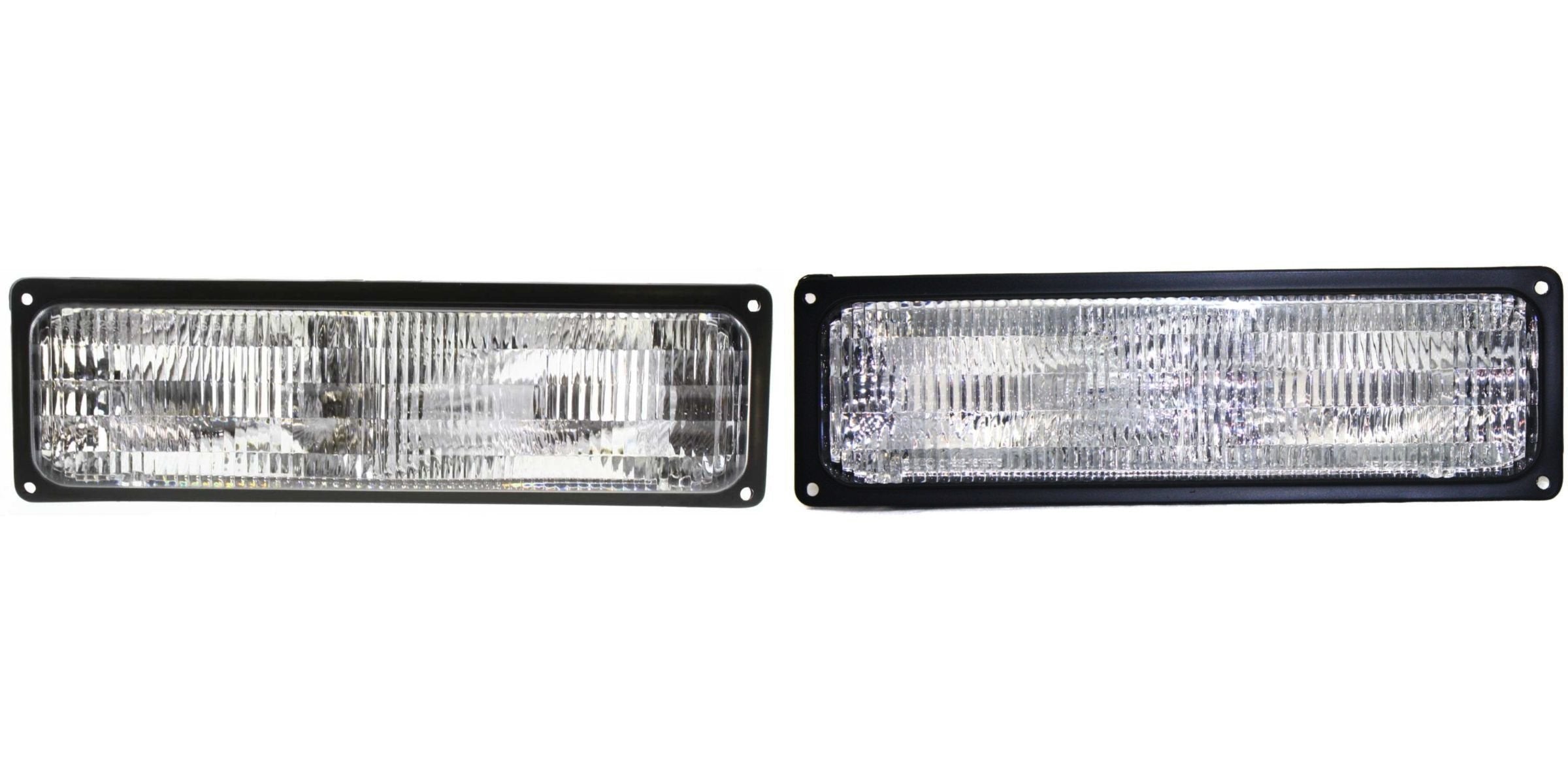 DAT AUTO PARTS Front Left Driver & Right Passenger Side Park Turn Signal Light Set of 2 Replacement for 1994-2002 GMC Chevrolet C/K Clear Lens GM25...