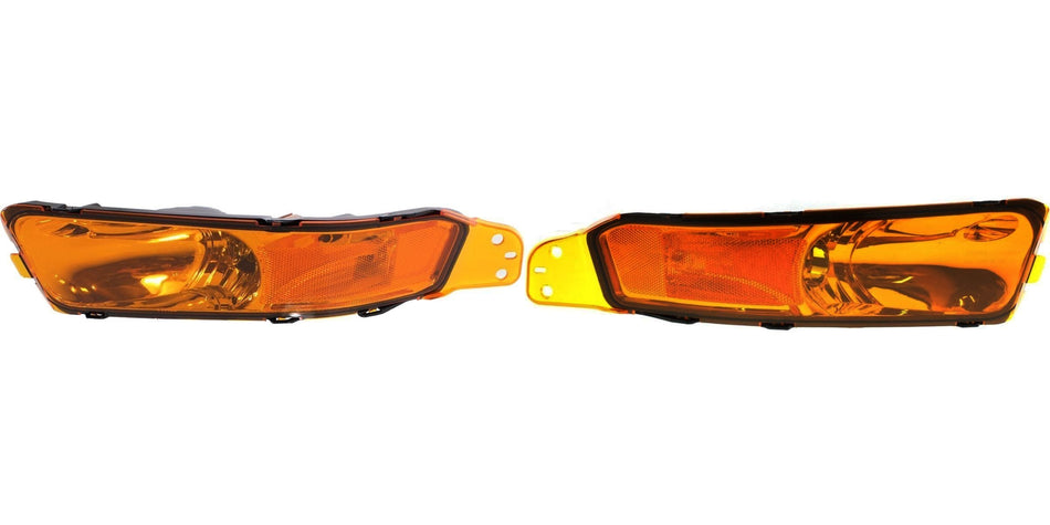 Front Driver and Passenger Side Parking Light Fits 2009 Ford Mustang Amber Lens FO2520180 FO2521180