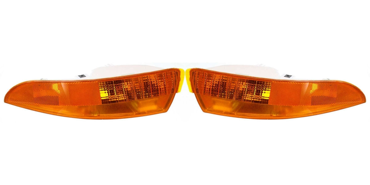 Front Left Driver & Right Passenger Side Set Parking Turn Signal Light Assembly Marker Lamp Pair Replacement For 1993-2002 Chevy Camaro Orange Plas...