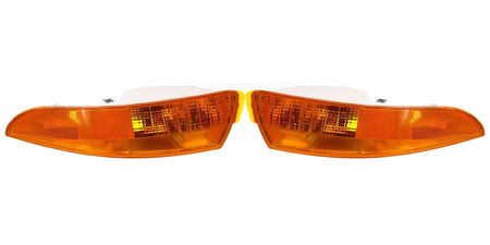 Front Left Driver & Right Passenger Side Set Parking Turn Signal Light Assembly Marker Lamp Pair Replacement For 1993-2002 Chevy Camaro Orange Plas...