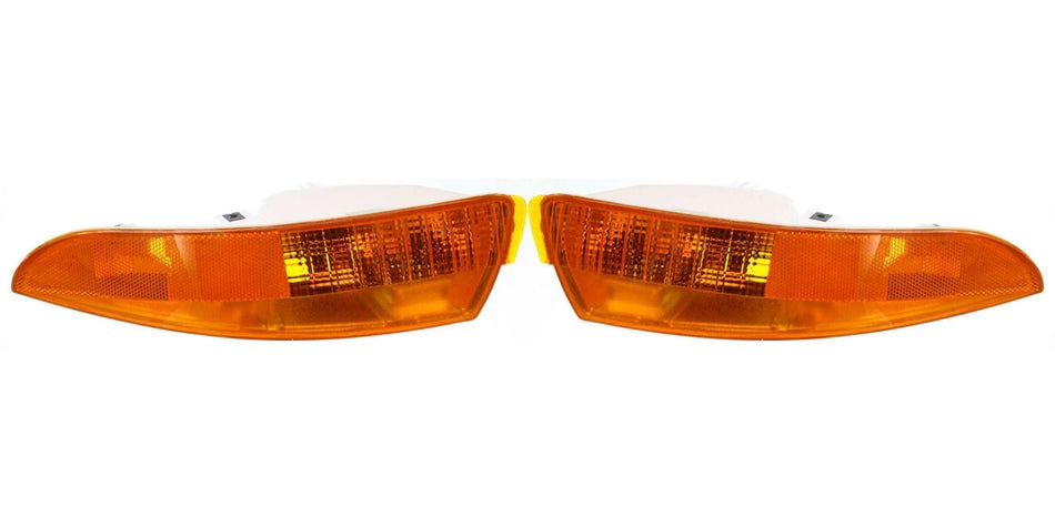 Front Left Driver & Right Passenger Side Set Parking Turn Signal Light Assembly Marker Lamp Pair Replacement For 1993-2002 Chevy Camaro Orange Plas...