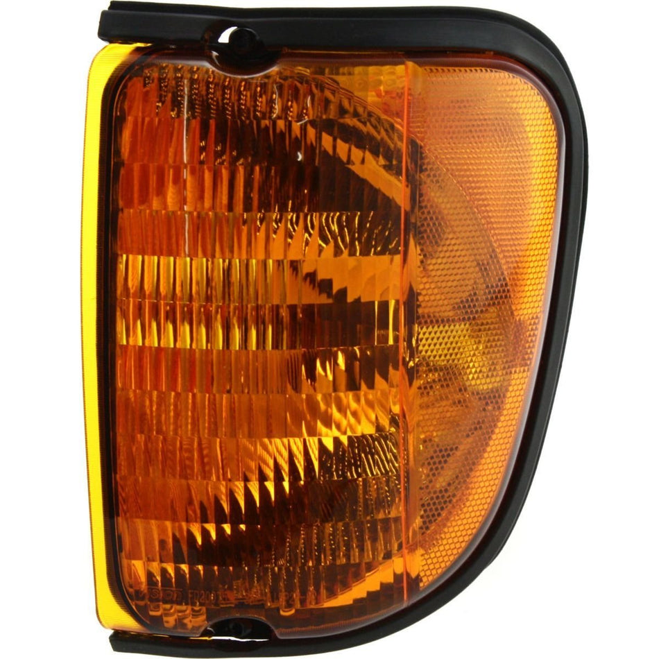 DAT AUTO PARTS Front Left Driver Side Corner Parking Signal Lamp Orange Marker Light Assembly Housing Plastic Lens Replacement For 2003-2007 Ford E...