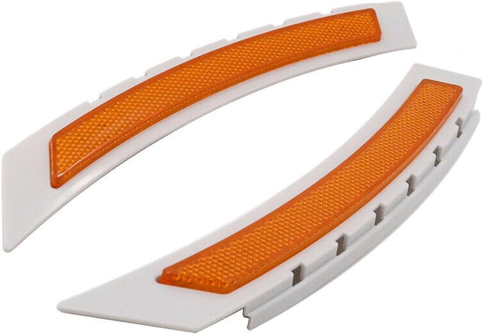 Bumper Reflector Front Driver and Passenger Side Pair Fits 2006-2010 BMW 5 Series 2008-2010 M5 Without M Package Amber BM1084105 BM1085105