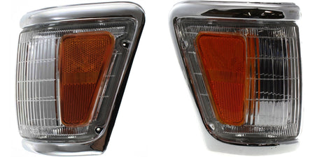 DAT AUTO PARTS Front Left Driver & Right Passenger Side Parking Light Assembly Pair Replacement For 1992 - 1995 Toyota Pickup 4WD Amber & Clear Len...
