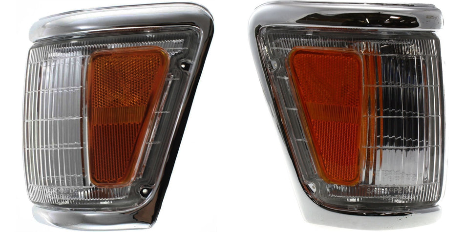 DAT AUTO PARTS Front Left Driver & Right Passenger Side Parking Light Assembly Pair Replacement For 1992 - 1995 Toyota Pickup 4WD Amber & Clear Len...