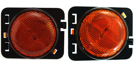 DAT AUTO PARTS Front Right Passenger & Left Driver Side Marker Light Lens Replacement for 2007 - 2017 Jeep Wrangler Amber Lens CH2550127 CH2551127 ...