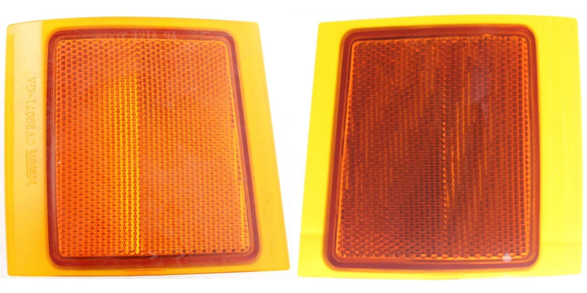 DAT AUTO PARTS Front Right Passenger & Left Driver Side Upper Marker Light Corner Set Of 2 Replacement For 1994 - 2002 Chevrolet C/K Amber Lens GM2...