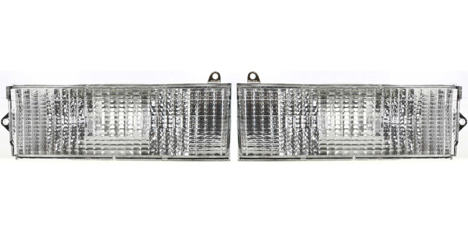DAT AUTO PARTS Front Right Passenger & Left Driver Side Park Signal Lens Pair Replacement For 1984 - 1996 Jeep Cherokee Clear Lens CH2530101 CH2531...