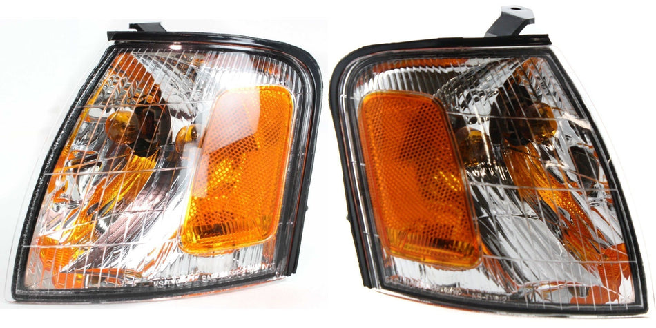 DAT AUTO PARTS Front Right Passenger & Left Driver Side Parking Light Assembly Pair Replacement For 1998 - 1999 Toyota Avalon Amber & Clear Lens TO...