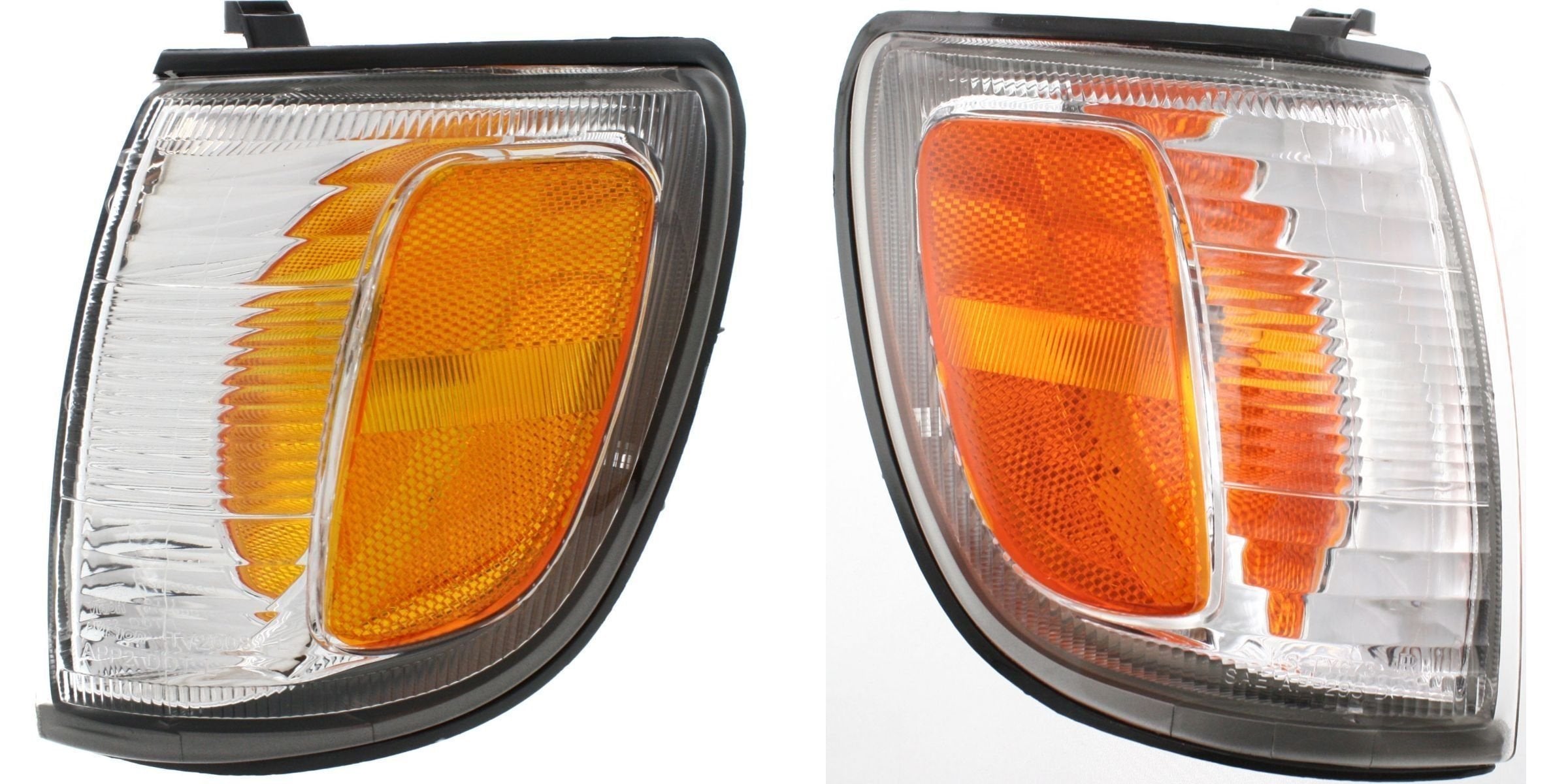 DAT AUTO PARTS Front Left Driver & Right Passenger Side Parking Light Assembly Pair Replacement For 1999 - 2002 Toyota 4Runner Amber & Clear Lens T...
