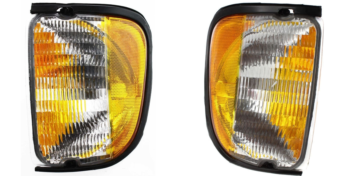 DAT AUTO PARTS Front Left Driver & Right Passenger Set Of 2 Corner Parking Light Marker Lamp Signal Pair Replacement For 1992-2003 Ford Econoline V...