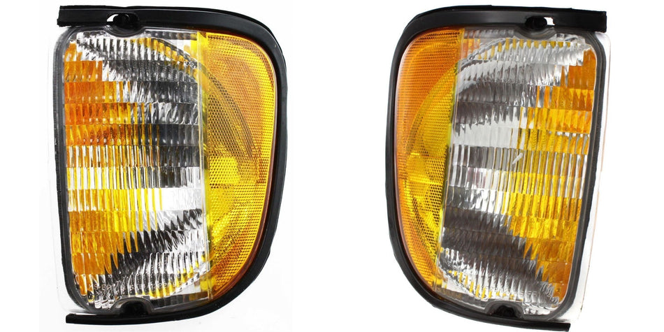 DAT AUTO PARTS Front Left Driver & Right Passenger Set Of 2 Corner Parking Light Marker Lamp Signal Pair Replacement For 1992-2003 Ford Econoline V...