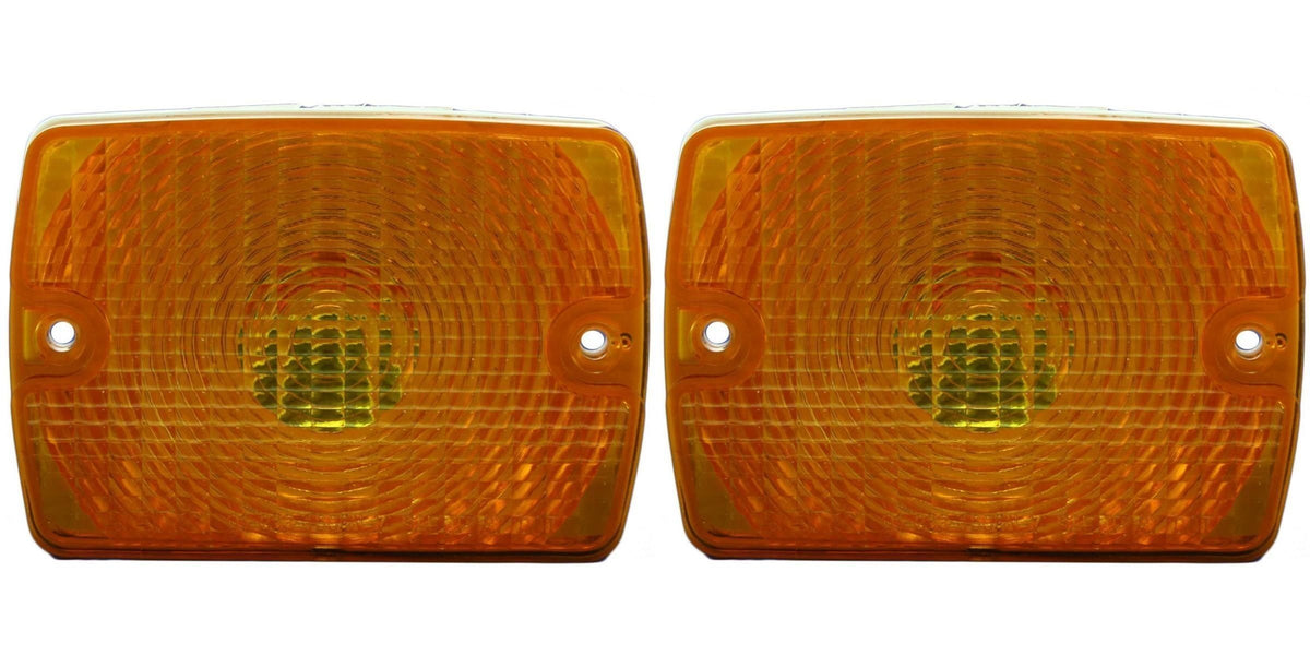 DAT AUTO PARTS Front Right Passenger & Left Driver Side Bumper Turn Signal Parking Light Pair Replacement For 1987 - 1993 Jeep Wrangler Amber Lens ...