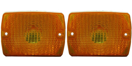 DAT AUTO PARTS Front Right Passenger & Left Driver Side Bumper Turn Signal Parking Light Pair Replacement For 1987 - 1993 Jeep Wrangler Amber Lens ...