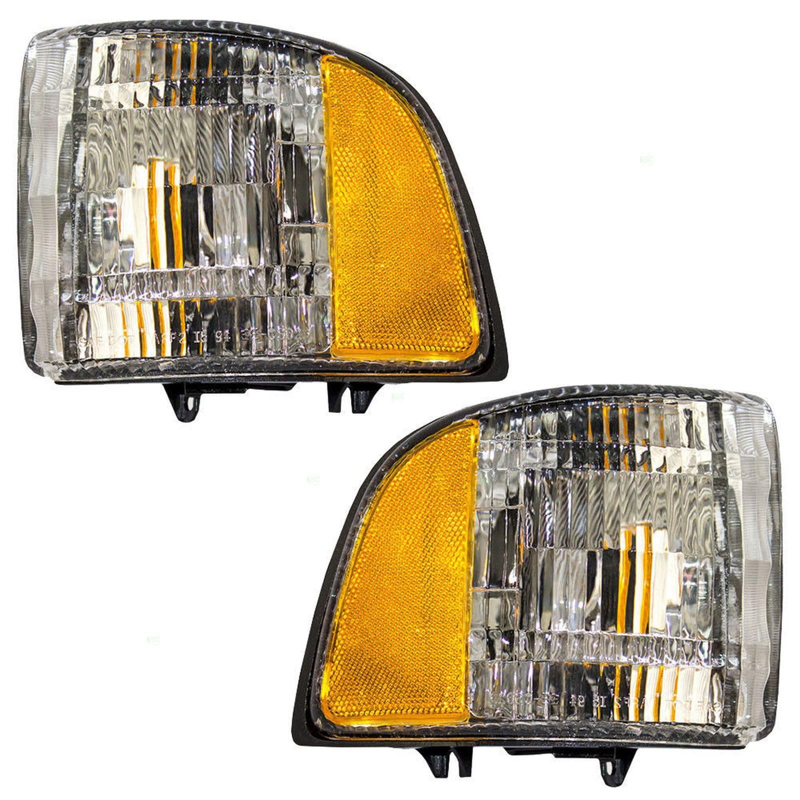 Front Left & Right Side PAIR Turn Signal Parking Light Lens, Fits 1994-2002 Dodge Pickup Fullsize, 1999-2002 Wo/ Sport Except 2002 1500, 1994-1998 ...