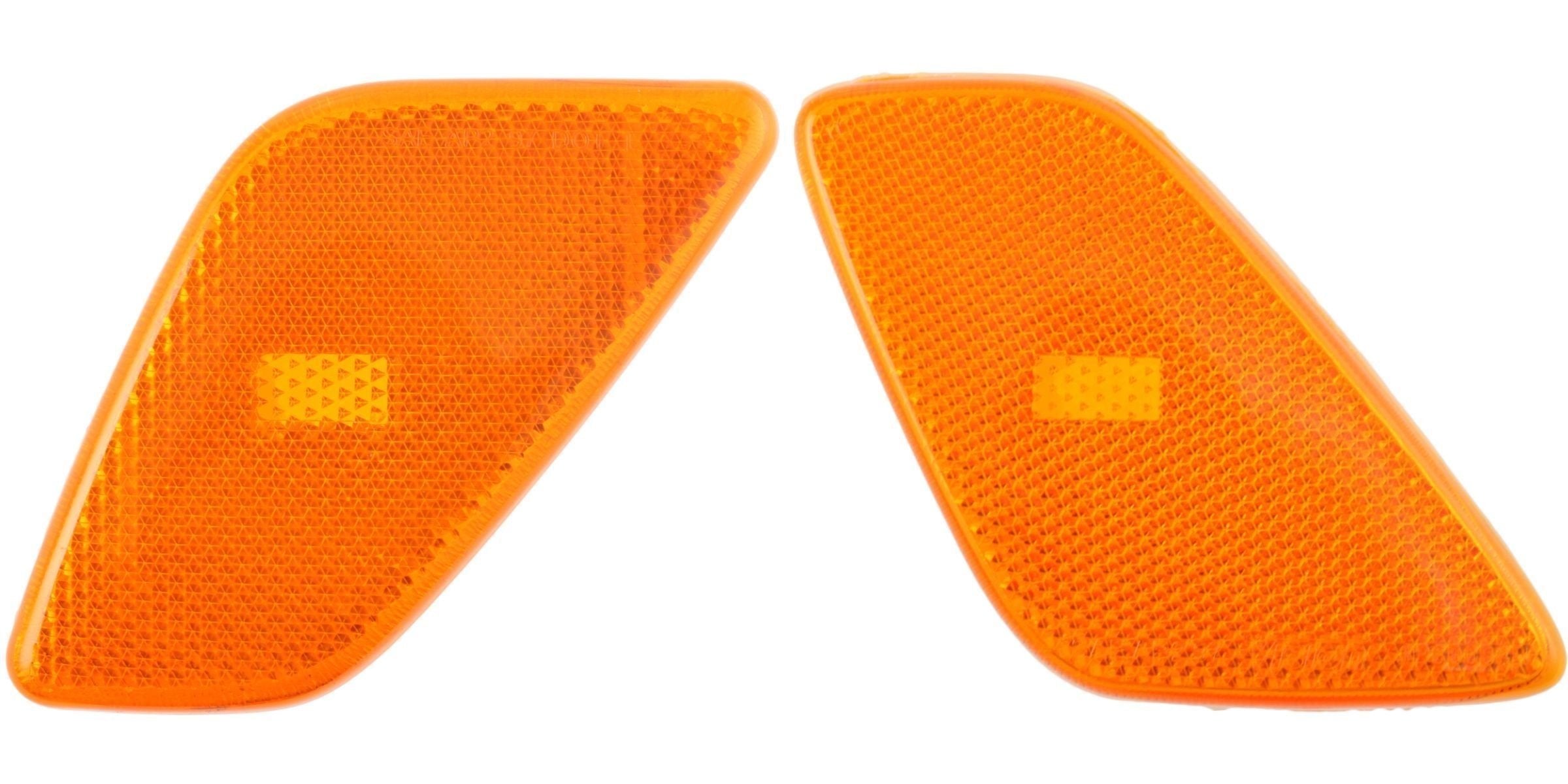 Front Right Passenger & Left Driver Pair Marker Light Lamp Orange Lens Plastic Reflector Assembly Housing Set of 2 Replacement for 1997-2006 Jeep W...
