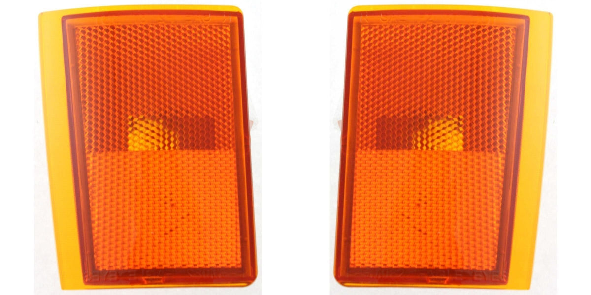 DAT AUTO PARTS Front Left Driver & Right Passenger Side Lower Parking Turn Signal Light Set Of 2 Replacement For 1988 - 1993 Chevrolet C/K Amber Le...
