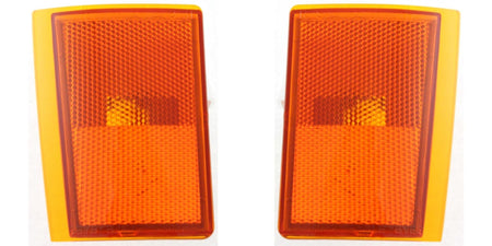 DAT AUTO PARTS Front Left Driver & Right Passenger Side Lower Parking Turn Signal Light Set Of 2 Replacement For 1988 - 1993 Chevrolet C/K Amber Le...