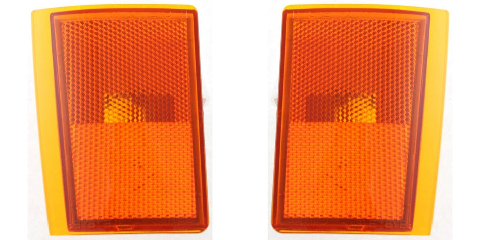 DAT AUTO PARTS Front Left Driver & Right Passenger Side Lower Parking Turn Signal Light Set Of 2 Replacement For 1988 - 1993 Chevrolet C/K Amber Le...
