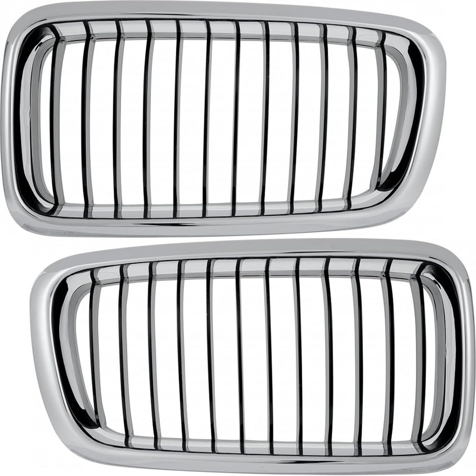 Pair Grille Assembly Fits 1999-2001 BMW 740i 7 Series Front Driver and Passenger Side BM1200130 BM1200131